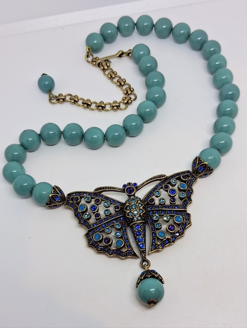 * Heidi Daus Blue Stones Butterfly Necklace